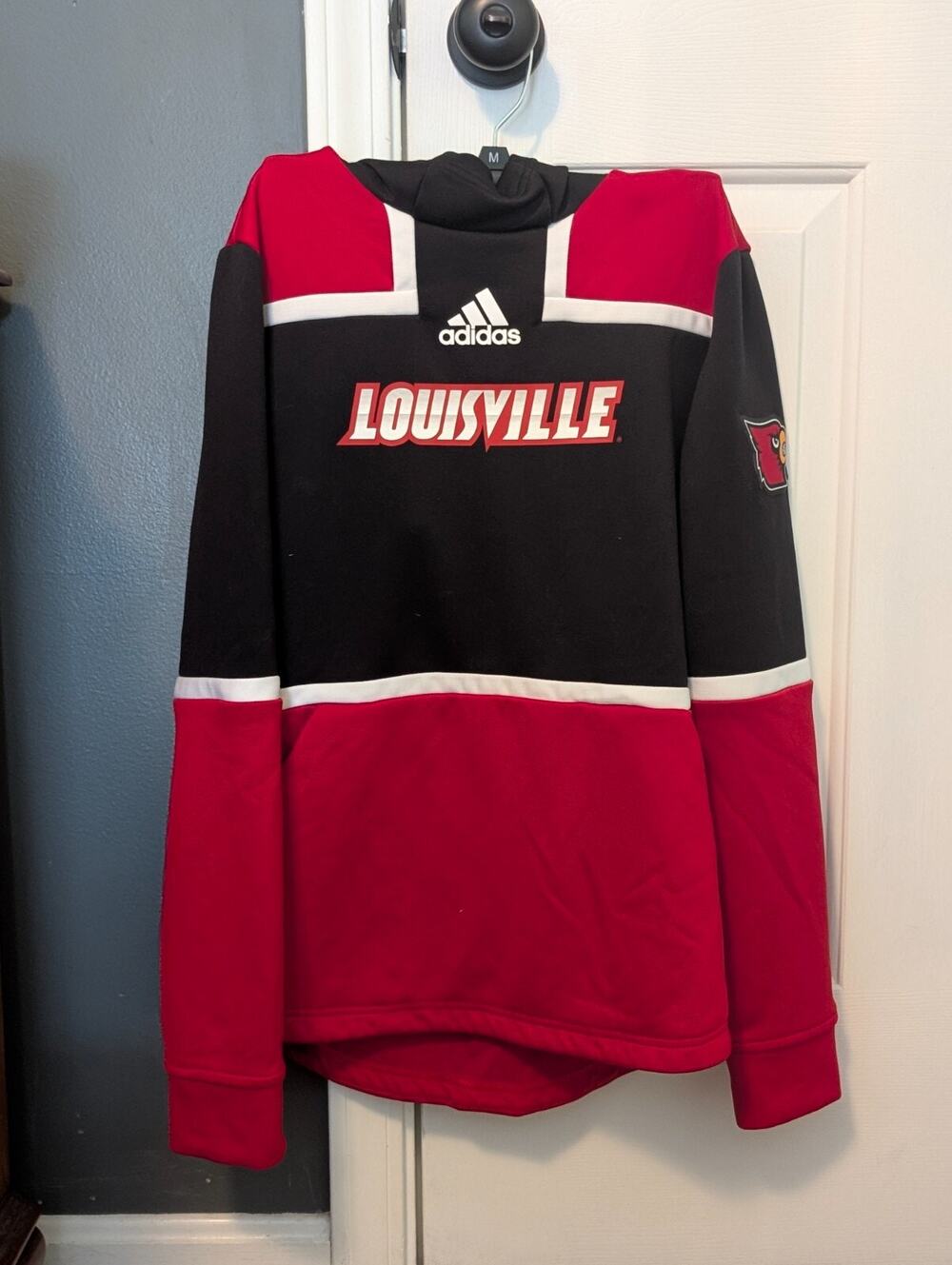 Louisville Cardinals Adidas Hoodie Sweatshirt Unisex Small Red Black